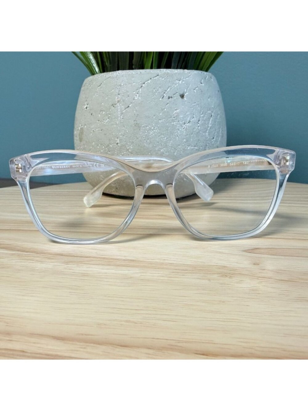 Burberry B 2323 3896 Transparent Eyeglasses Frames 54-17-140 Made In Italy - Picture 1 of 16